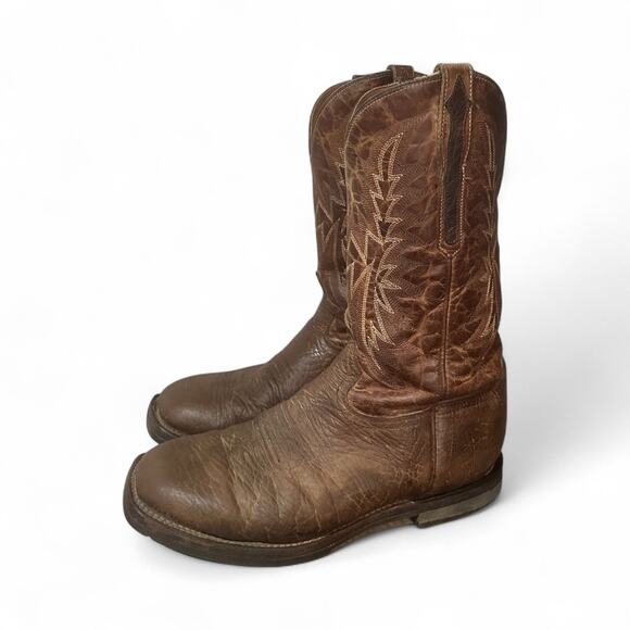 Lucchese Rudy M4090 Men's Western Brown Square Toe Boots Size 9.5 EE Used - Picture 3 of 10